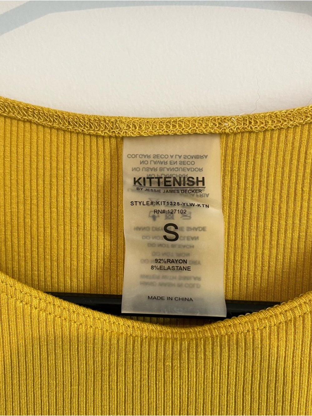 Kittenish Ribbed One-Piece Bodysuit - Mustard- Small - Picture 3 of 7